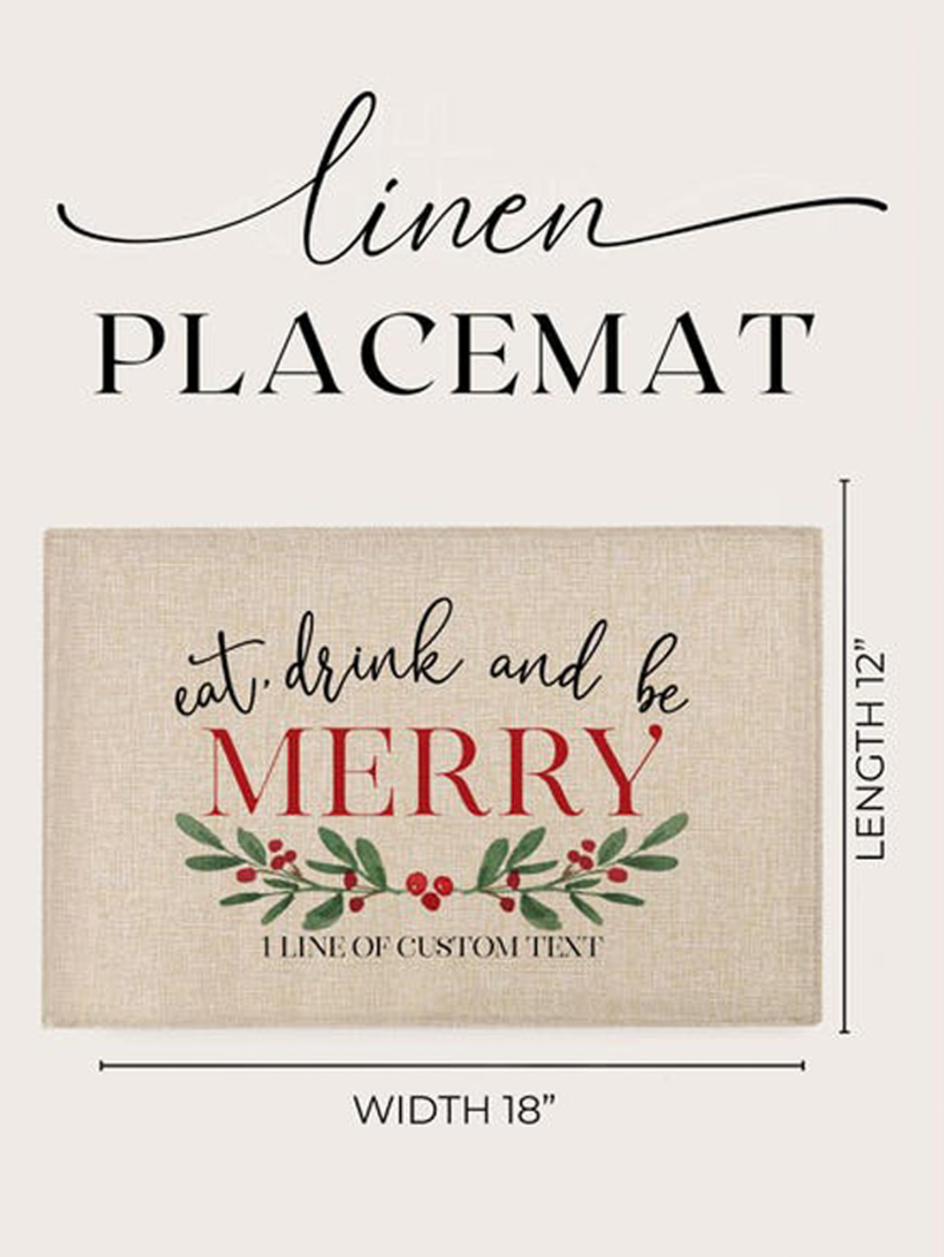 Personalized Merry Christmas Placemats